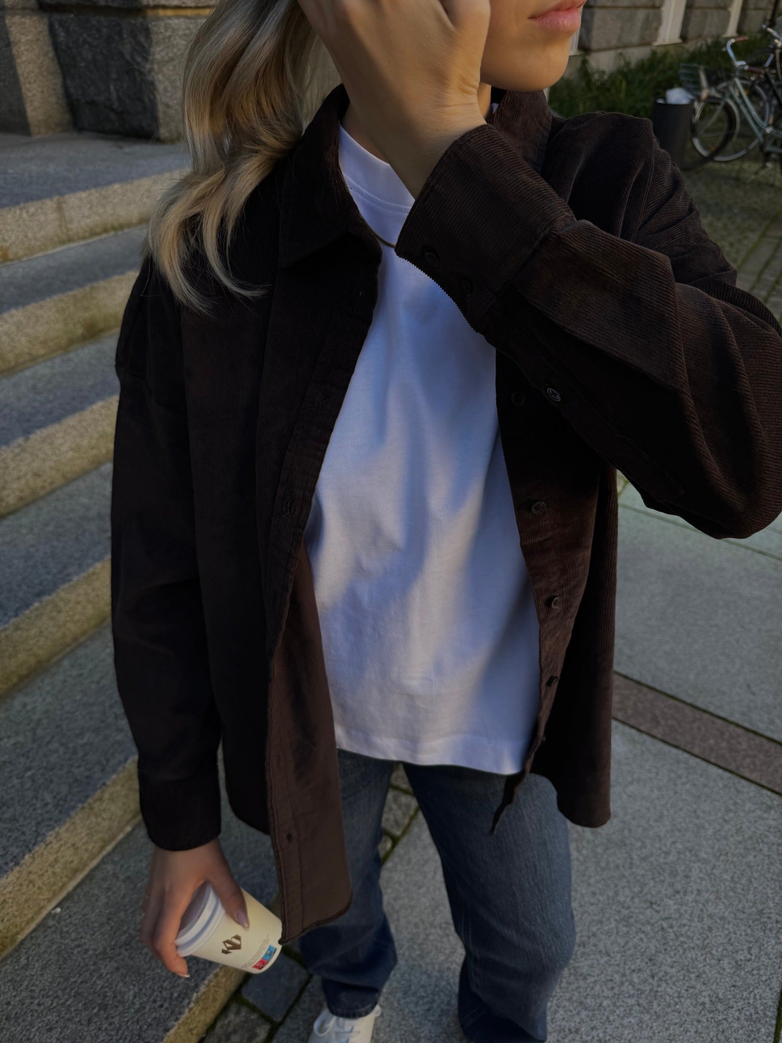 SLFRUNA Denim Shirt - Chocolate Torte